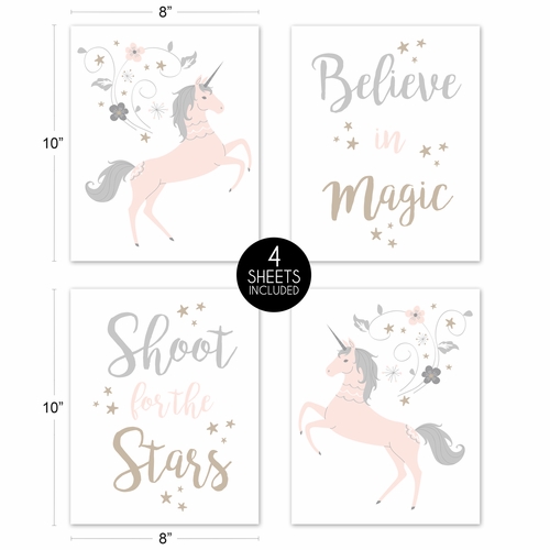 Unicorn Collection Wall Art Prints - Set of 4 - alt image 4