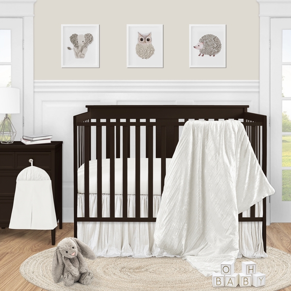Velvet Ivory Collection Piece Crib Bedding
