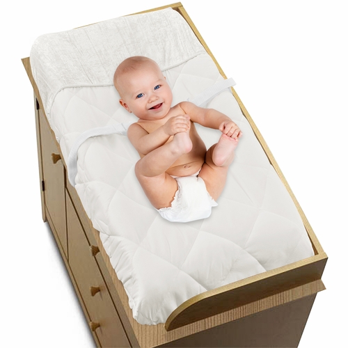 Velvet Ivory Collection Changing Pad Cover - alt image 2