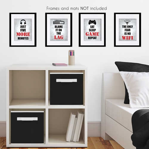 Video Gamer Red Collection Wall Art Prints - Set of 4 - alt image 2