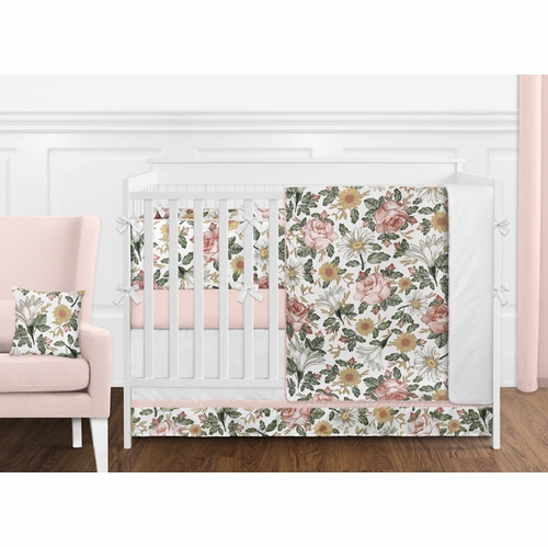 Vintage Floral 9 Piece Crib Bedding Collection