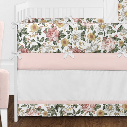 Vintage Floral 9 Piece Crib Bedding Collection - alt image 1