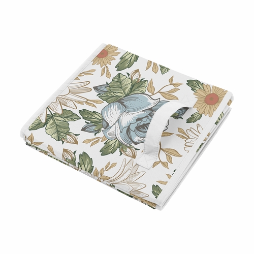 Vintage Floral Blue and Yellow Collection Foldable Fabric Storage Bins - alt image 3