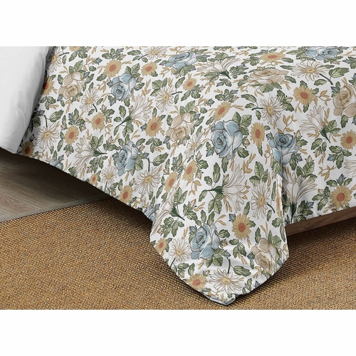 Vintage Floral Blue and Yellow Collection Full/Queen Bedding - alt image 5