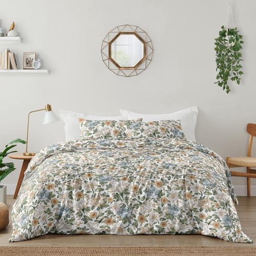 Vintage Floral Blue and Yellow Collection Full/Queen Bedding
