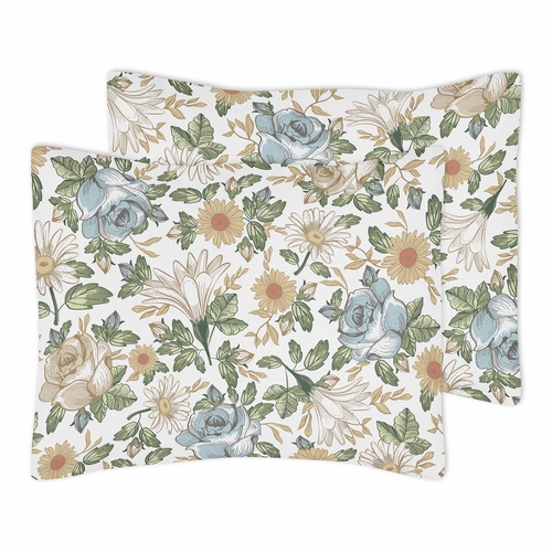 Vintage Floral Blue and Yellow Collection Full/Queen Bedding - alt image 4