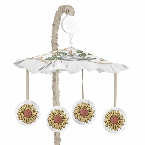 Vintage Floral Blue and Yellow Collection Musical Mobile