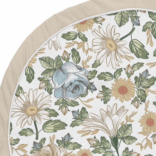 Vintage Floral Blue and Yellow Collection Playmat - alt image 2