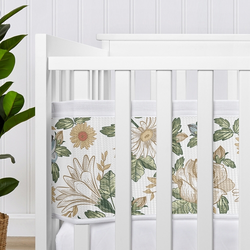 Vintage Floral Blue and Yellow Collection Sweet Jojo Designs + BreathableBaby Breathable Mesh Crib Liner - alt image 3