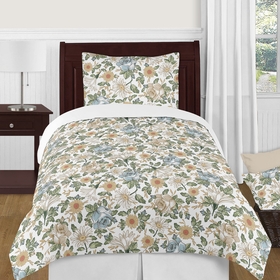 Vintage Floral Blue and Yellow Collection Twin Bedding