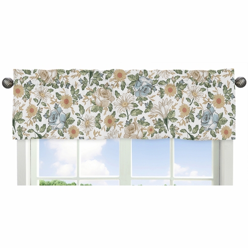 Vintage Floral Blue and Yellow Collection Window Valance