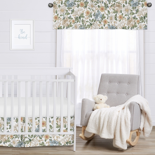 Vintage Floral Blue and Yellow Collection Window Valance - alt image 2