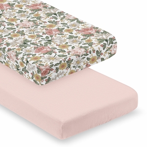 Vintage Floral Collection 100% Cotton Muslin 2 Pack Crib Sheets