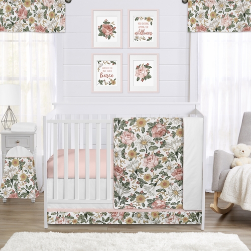 Vintage Floral Collection 11 Piece Crib Bedding