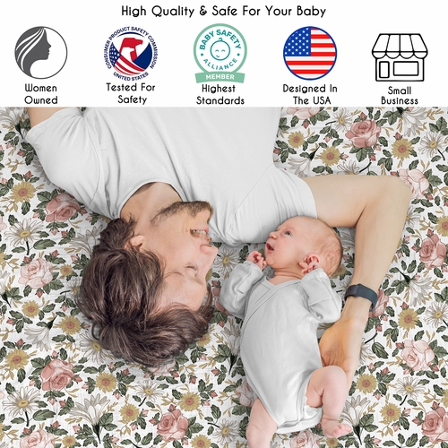 Vintage Floral Collection 2 Pack 100% Cotton Muslin Baby Swaddle Receiving Blankets - alt image 1