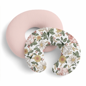 Vintage Floral Collection 2 Pack 100% Cotton Muslin Nursing Breastfeeding Pillow Cover Cases (Pillow Not Included)
