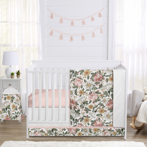 Vintage Floral Collection 5 Piece Crib Bedding