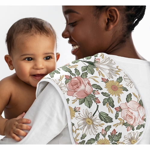 Vintage Floral Collection Absorbent Burp Cloths 3 Pack Set