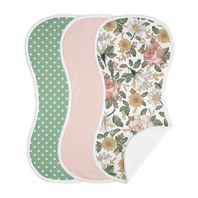 Vintage Floral Collection Absorbent Burp Cloths - 3 Pack Set