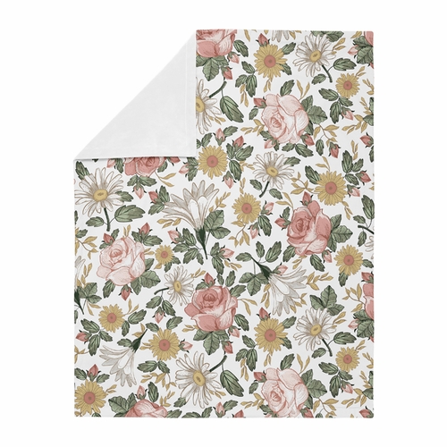 Vintage Floral Collection Baby Blanket - alt image 1