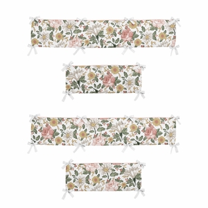 Vintage Floral Collection Crib Bumper Pad