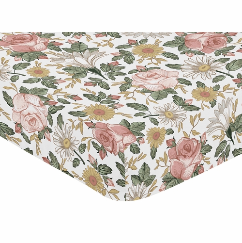 Vintage Floral Collection Crib Sheet - alt image 2