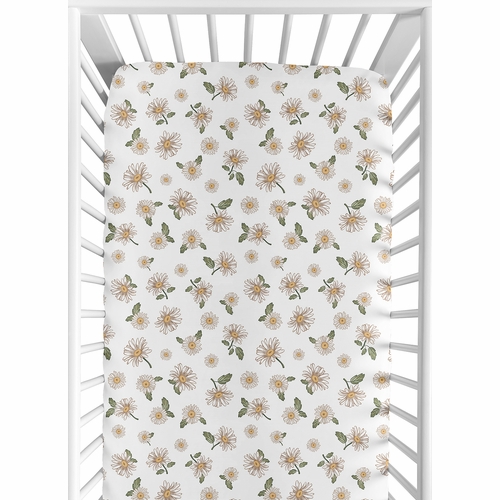 Vintage Floral Collection Crib Sheet - Daisy