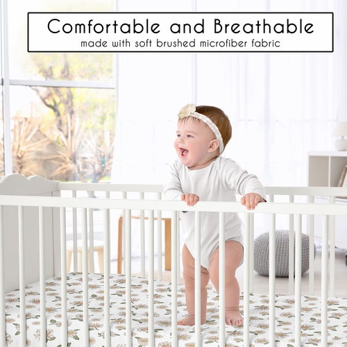 Vintage Floral Collection Crib Sheet - Daisy - alt image 1