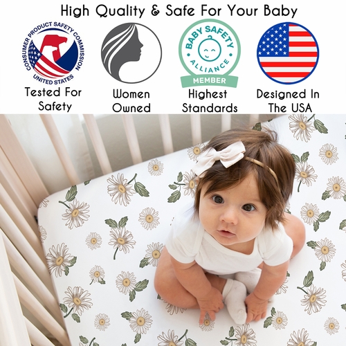 Vintage Floral Collection Crib Sheet - Daisy - alt image 2