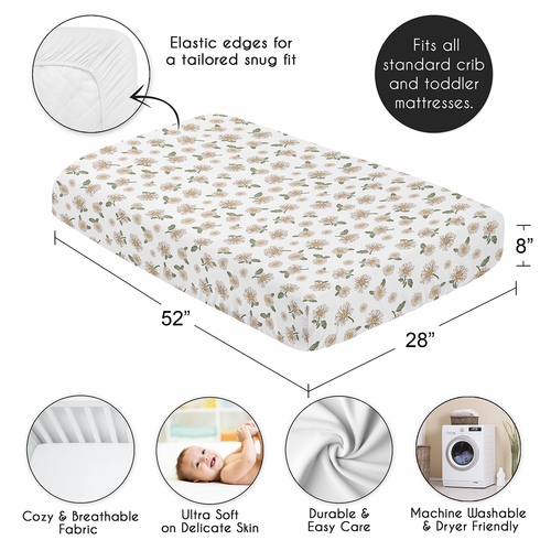 Vintage Floral Collection Crib Sheet - Daisy - alt image 3