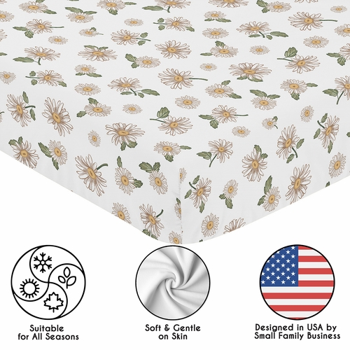 Vintage Floral Collection Crib Sheet - Daisy - alt image 4