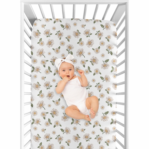 Vintage Floral Collection Crib Sheet - Daisy - alt image 5