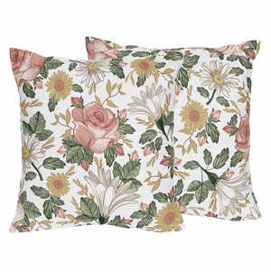 Vintage Floral Collection Decorative Accent Throw Pillow Covers - Set of 2
