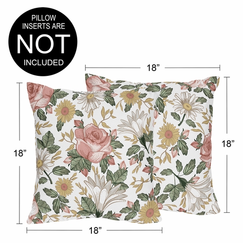 Vintage Floral Collection Decorative Accent Throw Pillow Covers - Set of 2 - alt image 3
