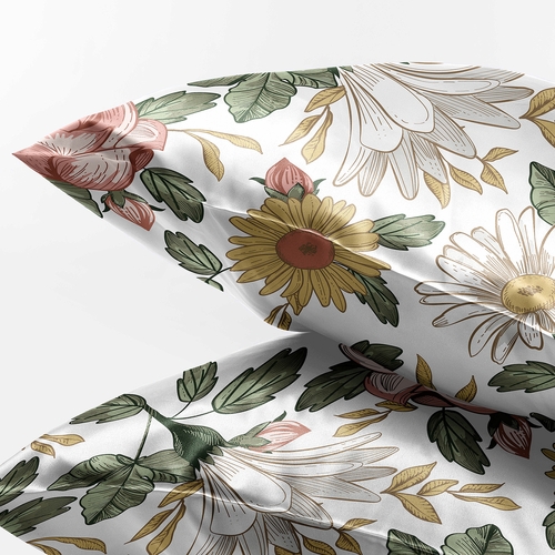 Vintage Floral Collection Decorative Satin Pillowcases - 2 Pack Set - alt image 2