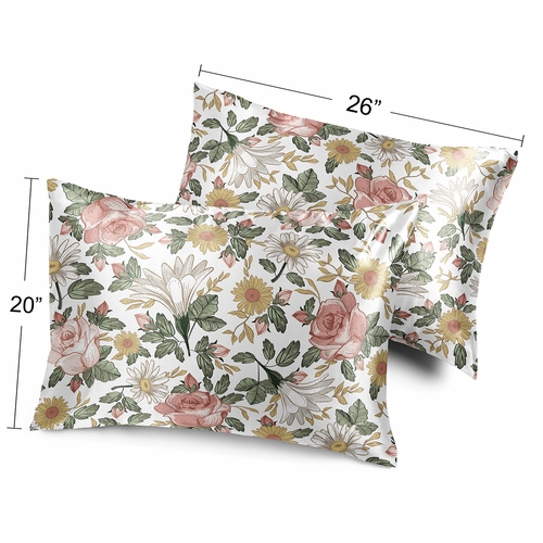 Vintage Floral Collection Decorative Satin Pillowcases - 2 Pack Set - alt image 3