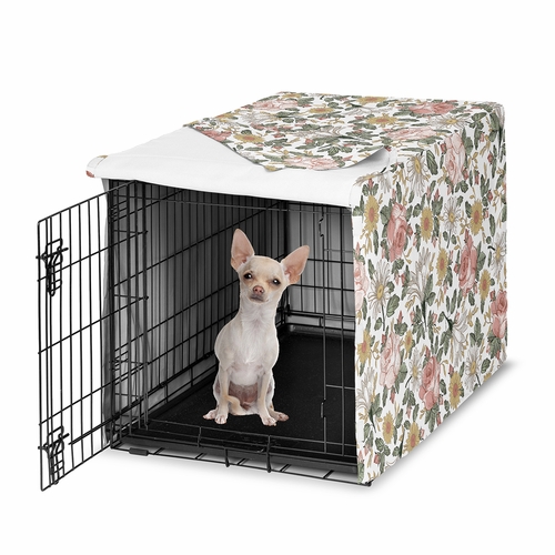 Vintage Floral Collection Dog Crate Kennel Cover 24in.