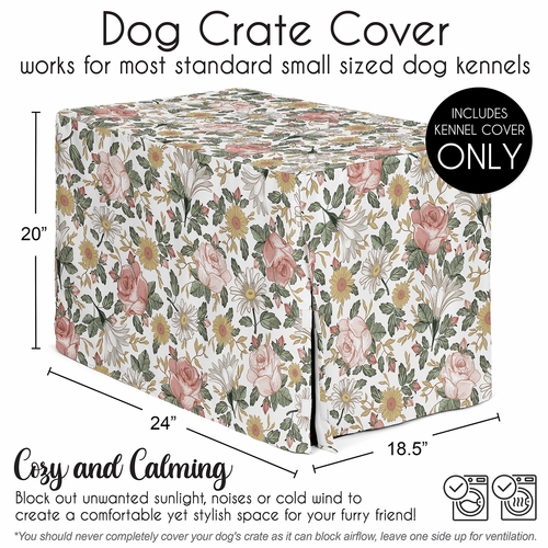 Vintage Floral Collection Dog Crate Kennel Cover 24in. - alt image 4