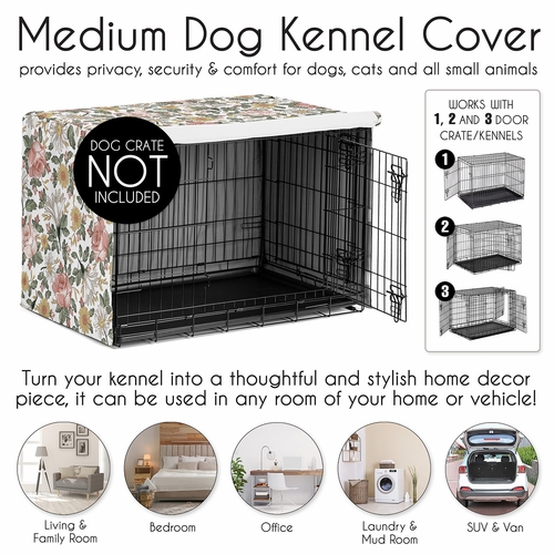 Vintage Floral Collection Dog Crate Kennel Cover 36in. - alt image 3