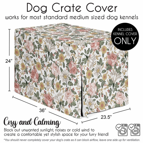 Vintage Floral Collection Dog Crate Kennel Cover 36in. - alt image 4
