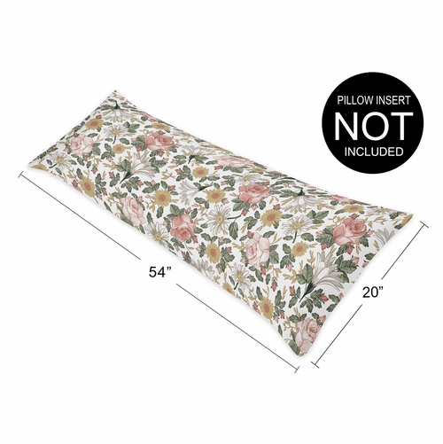 Vintage Floral Collection Full Length Body Pillow Cover - alt image 3