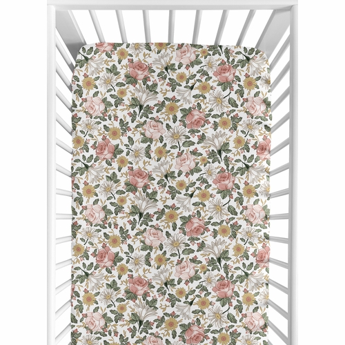 Vintage Floral Collection Jersey Knit Crib Sheet