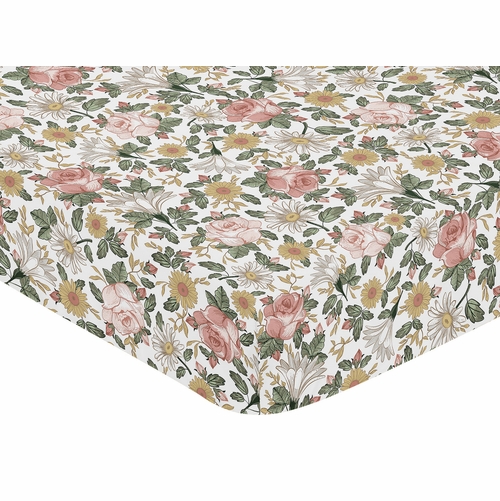 Vintage Floral Collection Jersey Knit Crib Sheet - alt image 2