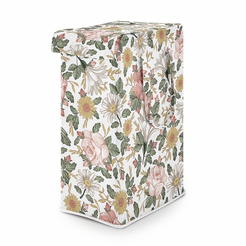 Vintage Floral Collection Laundry Hamper with Handles