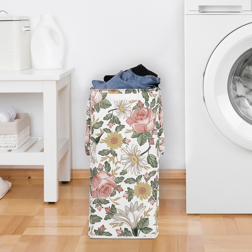 Vintage Floral Collection Laundry Hamper with Handles - alt image 2