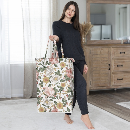 Vintage Floral Collection Laundry Hamper with Handles - alt image 3