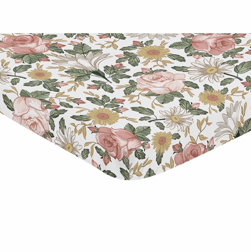 Vintage Floral Collection Mini Crib Sheet