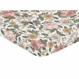Vintage Floral Collection Mini Crib Sheet