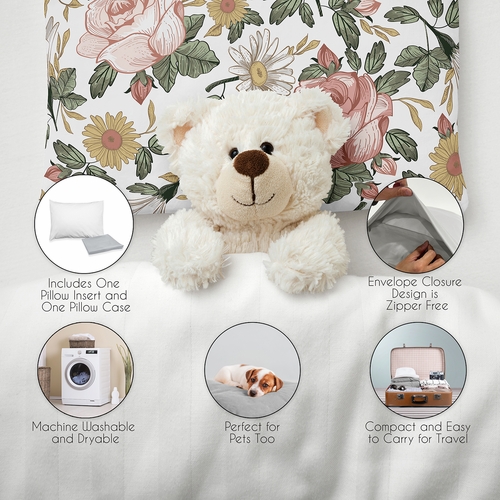 Vintage Floral Collection Mini Pillow with Pillowcase - alt image 2