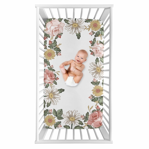 Vintage Floral Collection Photo Op Crib Sheet